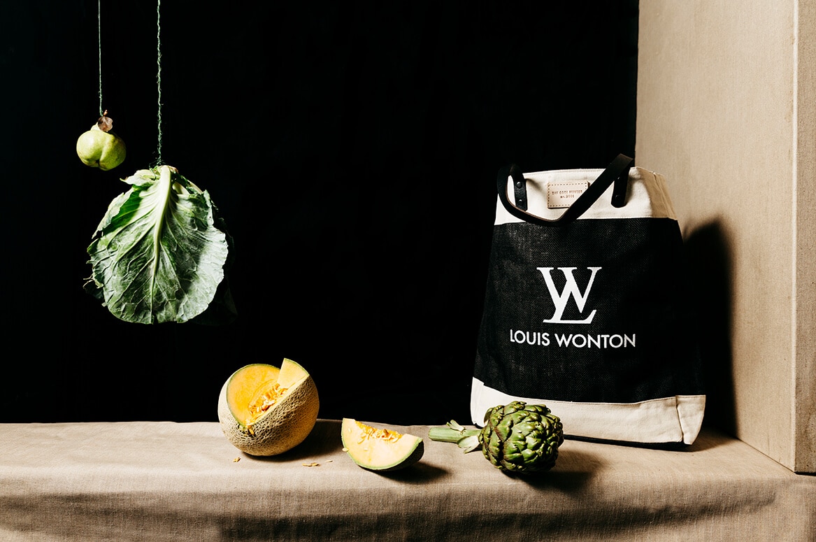 Louis Wonton Natural Luxury Funny Fake Brand Reusable Tote Bag 