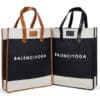 Two rectangular tote bags with 